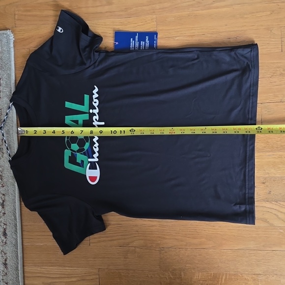 CHAMPION BRAND SIGNATURE BOYS BLACK SHORT SLEEVE SOCCER TEE-SHIRT SIZE LARGE - Picture 9 of 13